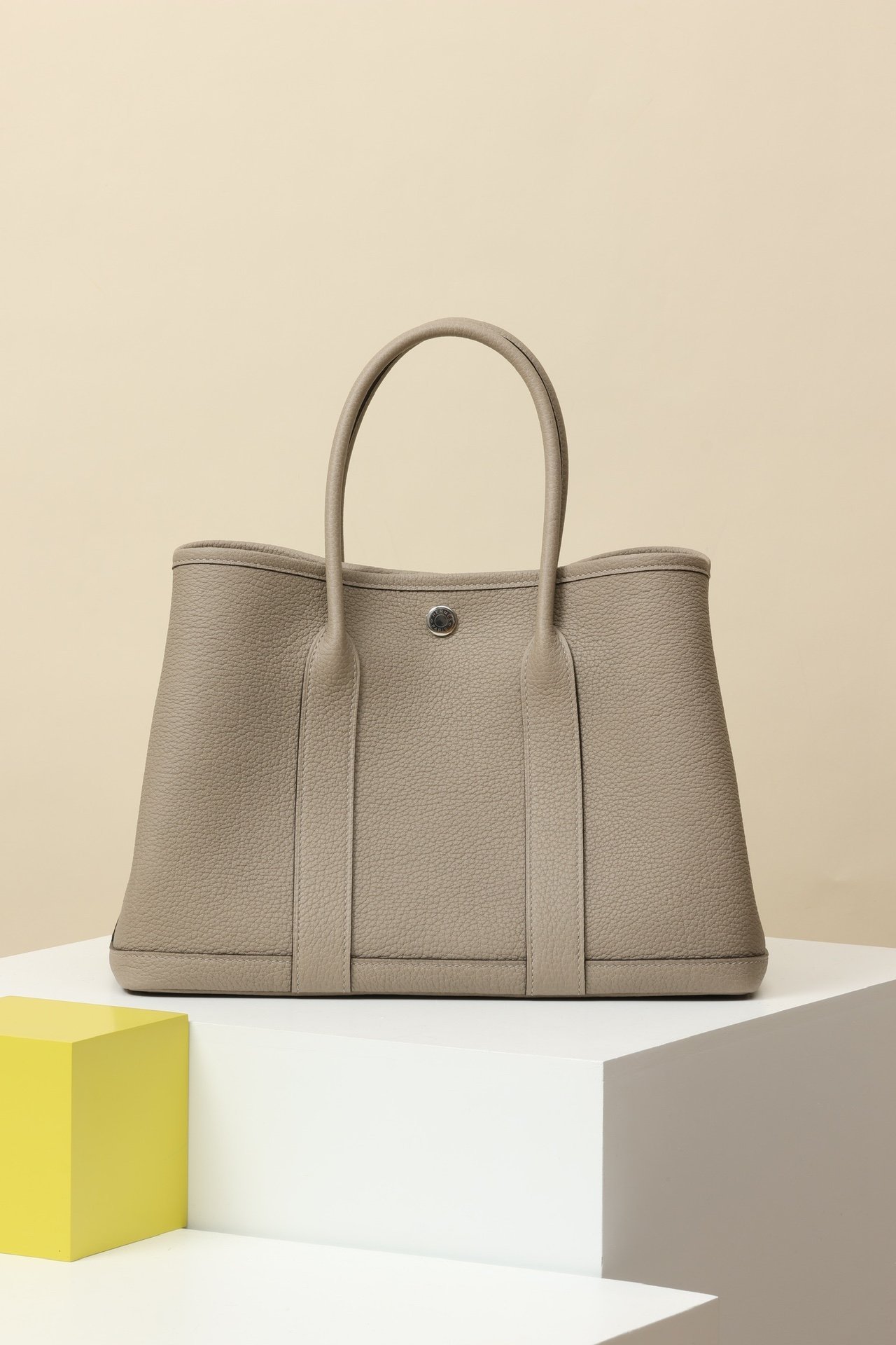 Hermès Garden Party 30 – Negonda Gris Asphalte (M8) PHW detail image 1 sourced from womanlvbag.com