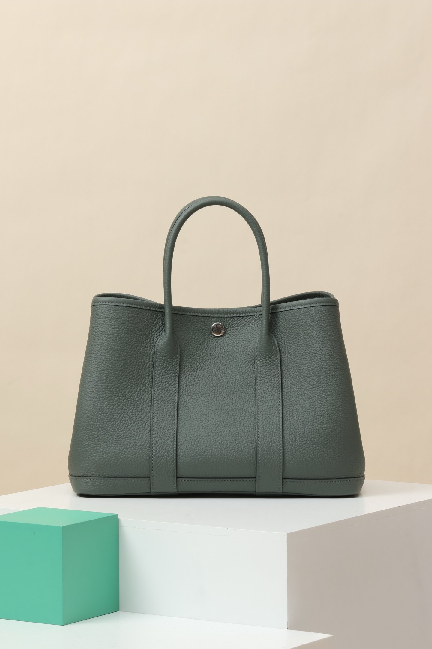 Hermès Garden Party 30 – Negonda Vert Amande (63) PHW detail image 1 sourced from womanlvbag.com