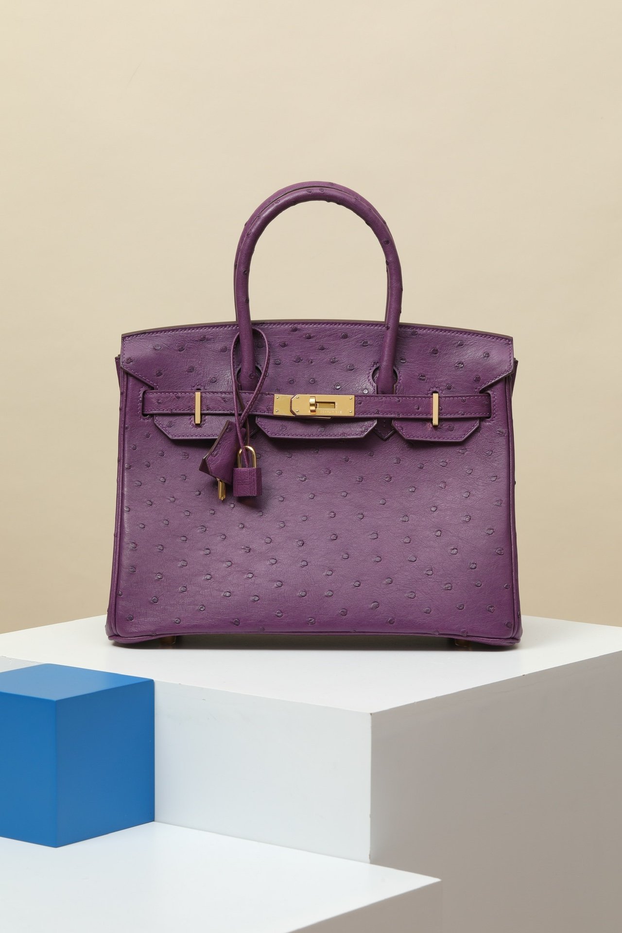 Hermès Birkin 30 Anemone Ostrich GHW detail image 1 sourced from womanlvbag.com