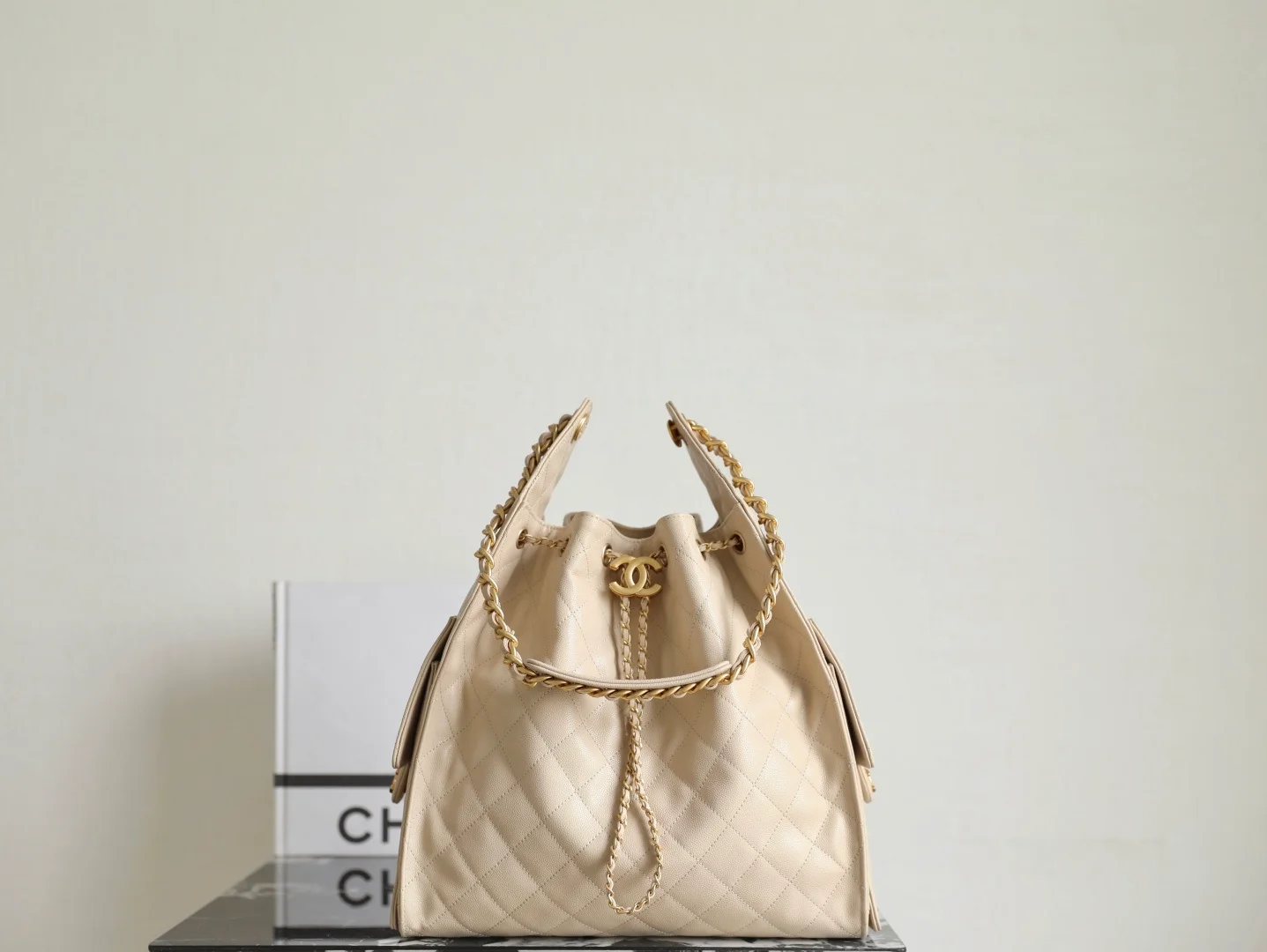 Chanel 25 Medium Hobo Bag light apricot trending 2026 view 2